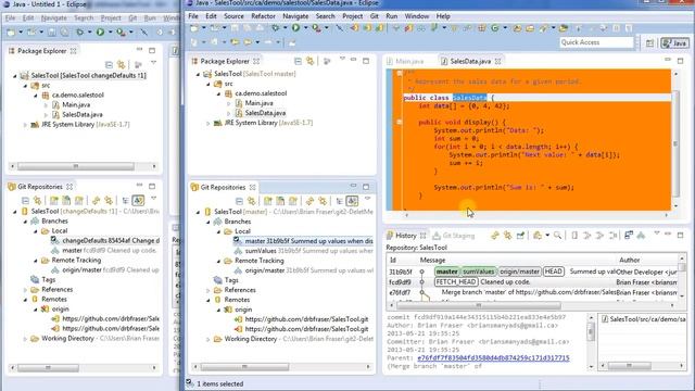 Remote Git Server and Merging:Git & Eclipse смотреть онлайн