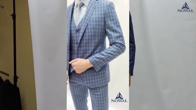 Мужской классический синий костюм тройка в клетку NowaL арт. 149Т оптом от производителя (Россия). смотреть онлайн