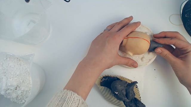 Создание ГИПСОВОЙ ФОРМЫ головы куклы. Как сделать гипсовую форму. смотреть онлайн