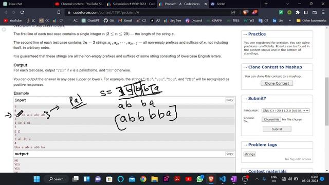 A. Prefix and Suffix Array | Codeforces Round #856 (Div. 2) | Codeforces | DCC NIT-A смотреть онлайн