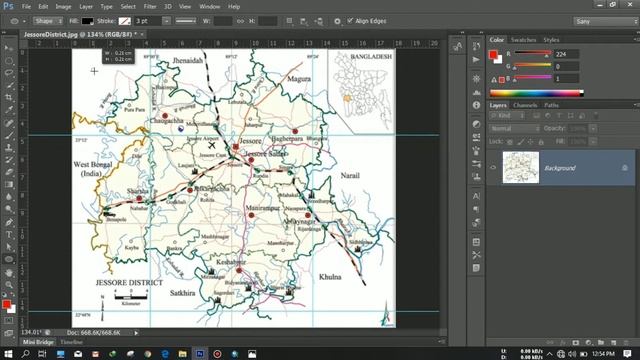 GIS Tutorial 05- Georeferencing using Adobe Photoshop CS6 part 2