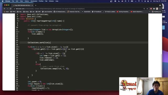 LeetCode 1968. Array With Elements Not Equal to Average of Neighbors - Weekly Contest254 Q2-Day 24 смотреть онлайн