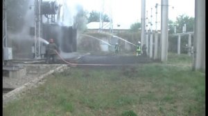 ?Тушение пожара на электроподстанции?