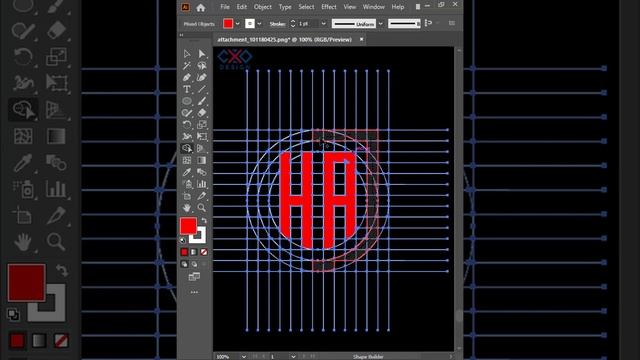 HA Logo design / Grid Logo - adobe Illustrator cc