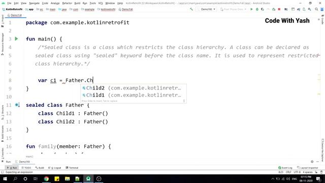 Kotlin Sealed Classes With Example | Enum vs Sealed Classes Explained | Code With Yash