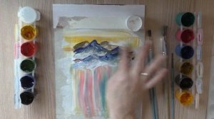 Рисуем СКАЛЫ гуашью  Правополушарное рисование