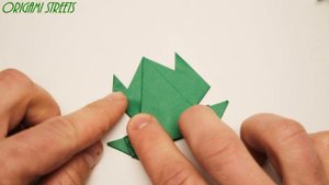 Как сделать прыгающую лягушку из бумаги. Оригами лягушка из бумаги.