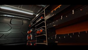 Ford Transit Custom Black Phenolic Adjustable Ply Van Racking with Toolbox Shelving - UK