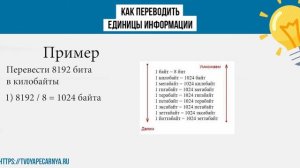 Перевод единиц измерения информации в информатике