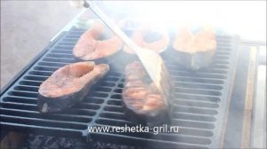 Семга на гриле (на чугунной решетке барбекю)