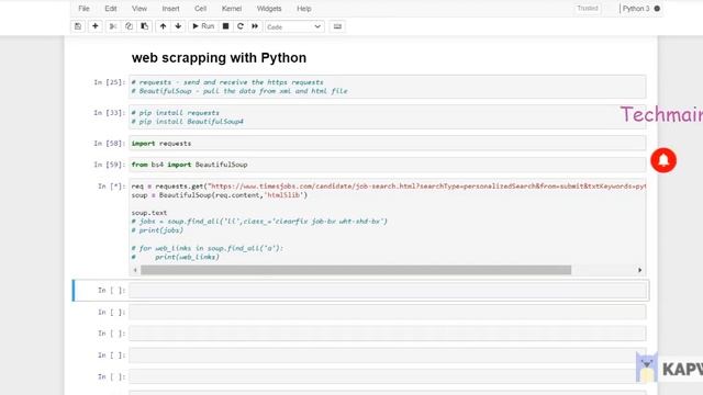 Web Scrapping using Python in English Explained! | Python course for beginners | Techmaima