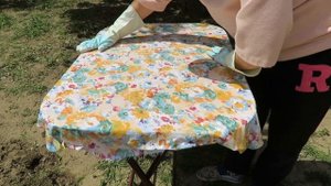 Обновление столешницы тканью своими руками/Table Renovation with fabric DIY