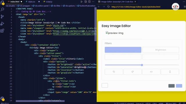 Build An Image Editor in HTML CSS & JavaScript | Image Editor in JavaScript