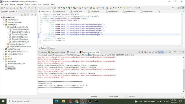 Docker selenium Integration | Parallel Execution of selenium scripts In Docker Grid смотреть онлайн