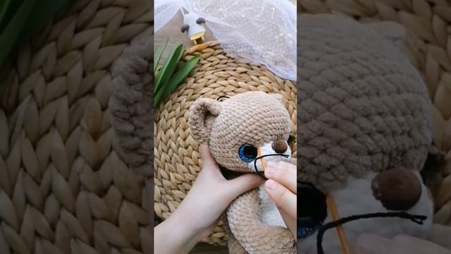 накладные ресницы поверх глаз #амигуруми #вязаниекрючком #плюшеваяигрушка #вяжукрючком #мкамигуруми