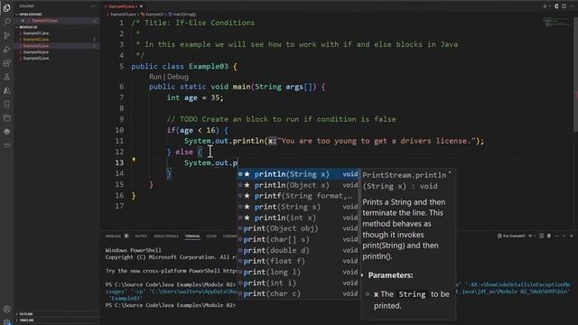 Java Practice Examples - Module 2-3 Else Condition Blocks смотреть онлайн