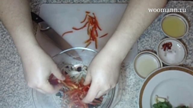 Корейский салат из баклажанов