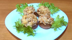 Фаршированные грибы с двумя рецептами начинки. Супер закуска
