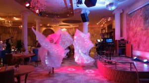 Танец со светодиодными крыльями.