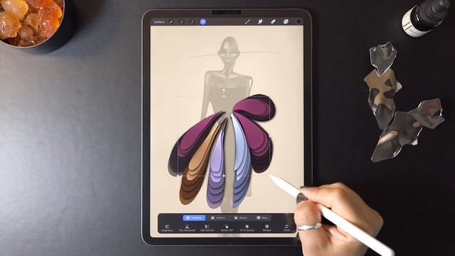 Procreate Digital Fashion illustration tutorial: Shape on iPad Pro смотреть онлайн