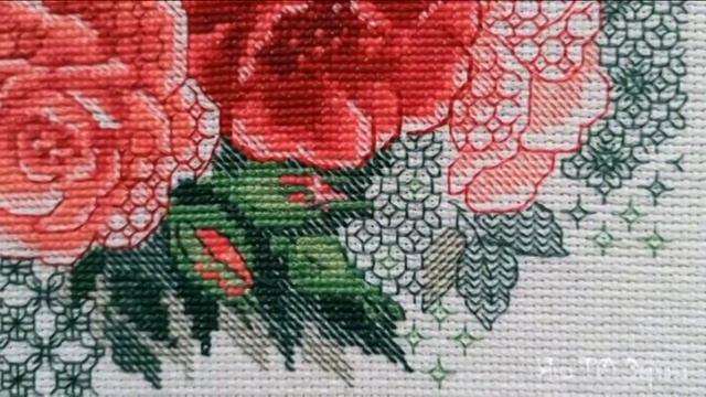 109 Вышивка. Красный шиповник от Риолис. смотреть онлайн