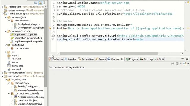 SpringBoot User app rest API - Microservices- Config Server part 15 a смотреть онлайн