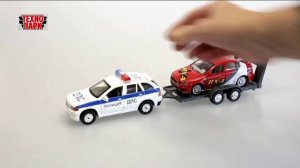 Эвакуатор ДПС с машиной, инерционный, свет + звук, Технопарк