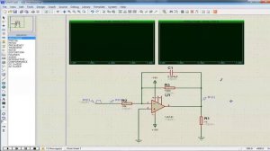 OP AMP sinusoidal, square wave input integrator experiment by PROTEUS