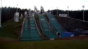 ПРЫЖКИ С ТРАМПЛИНОВ - как трамплины выглядят ЛЕТОМ !!!