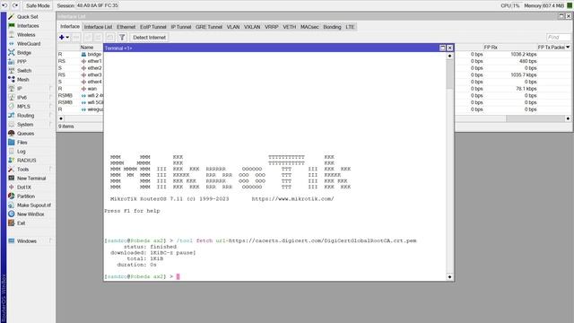 MikroTik DoH, настройка DNS over HTTPS, hap ax2