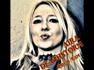 Aira Deathstorm of Fiend Drumcam. Girl Drummer. Melodic Death Metal