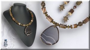 Колье из бусин своими руками Агат Ботсвана мастер класс.