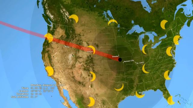 Total Solar Eclipse 2017 Path Through the United States смотреть онлайн