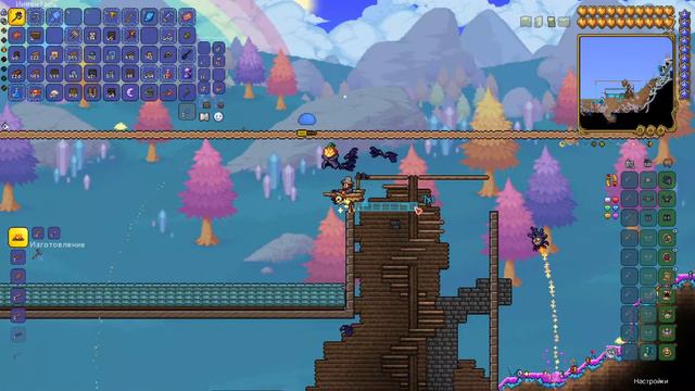 Terraria: Journey's End 1.4 [#17 Стрим. Кооп] Строительный. Дом для НИПов. Святой биом. Факелы!