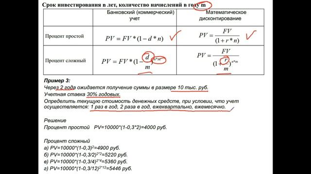 Дисконтирование по простым и сложным процентным ставкам
