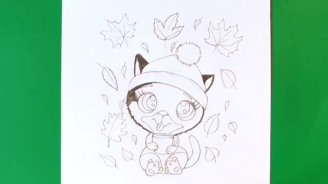 Рисуем котенка трехгранными карандашами смотреть онлайн