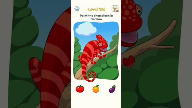 Paint the chameleon in rainbow color gameplay level 199 #shorts #dop3