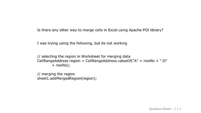 Android : Merging cells in Excel using Apache POI смотреть онлайн