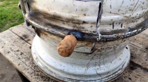 печь для казана из колёсных дисков