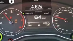 Разгон Audi A4 B9 stage 1 чип-тюнинг  0-100 км/ч top speed