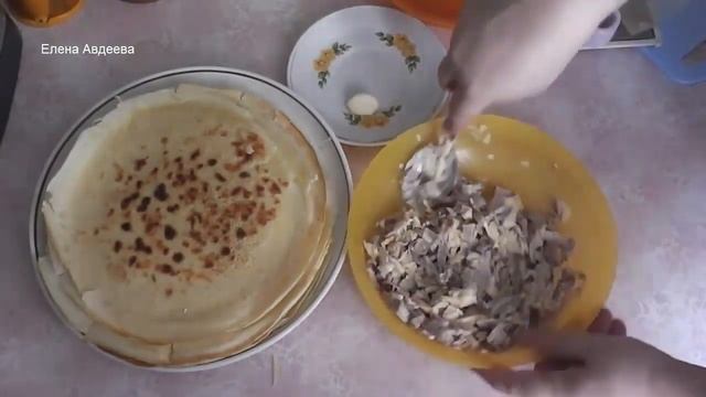 Начинка для БЛИНОВ из курицы, сыра, чеснока