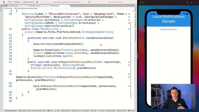 Local Push Notifications in Xamarin.Forms смотреть онлайн