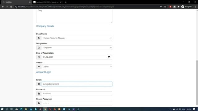 Payroll Management System Project in PHP with Source Code