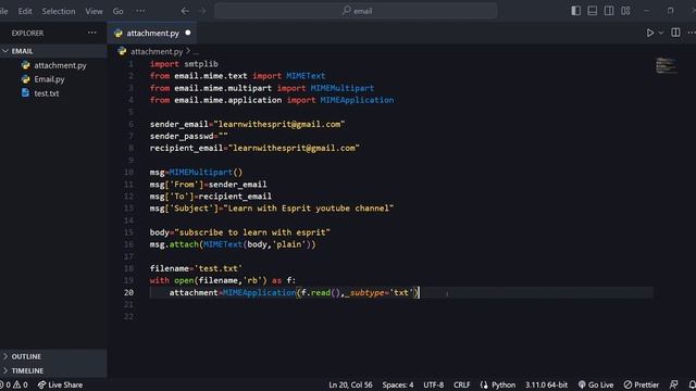 Sending mail using python with attachment | Email Automation | Learn with Esprit