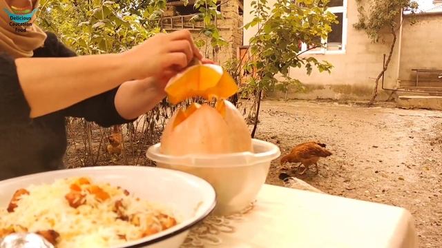 Плов в ТЫКВЕ на костре! НАТУРАЛЬНЫЕ СЛАДОСТИ из фруктов. #сладкийпловвтыкве