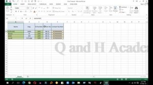 free online Microsoft excel training for beginners - Q and H Academy-2022