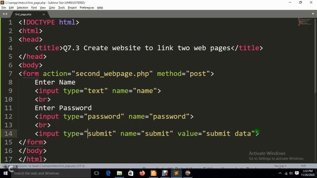 Exercise Solution Q7.3 Server Side Scripting PHP Practical programs class 12 science