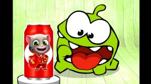 Ам Ням пьет фанту с героями Кот Том. Fanta and Om Nom. #shorts #fanta #амням