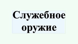 Служебное оружие
