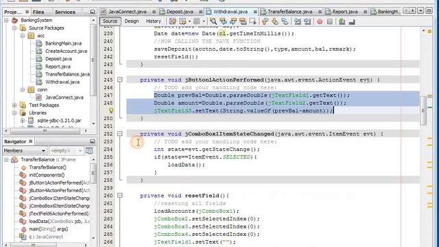 Banking System Java Tutorial Part 7 | Balance Transfer From смотреть онлайн